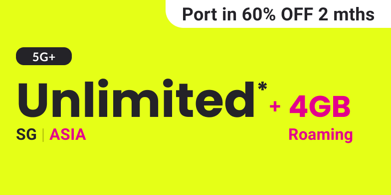 GOMO 5G+ Student & NS Mobile Plan: Unlimited* Local data + Asia roaming data