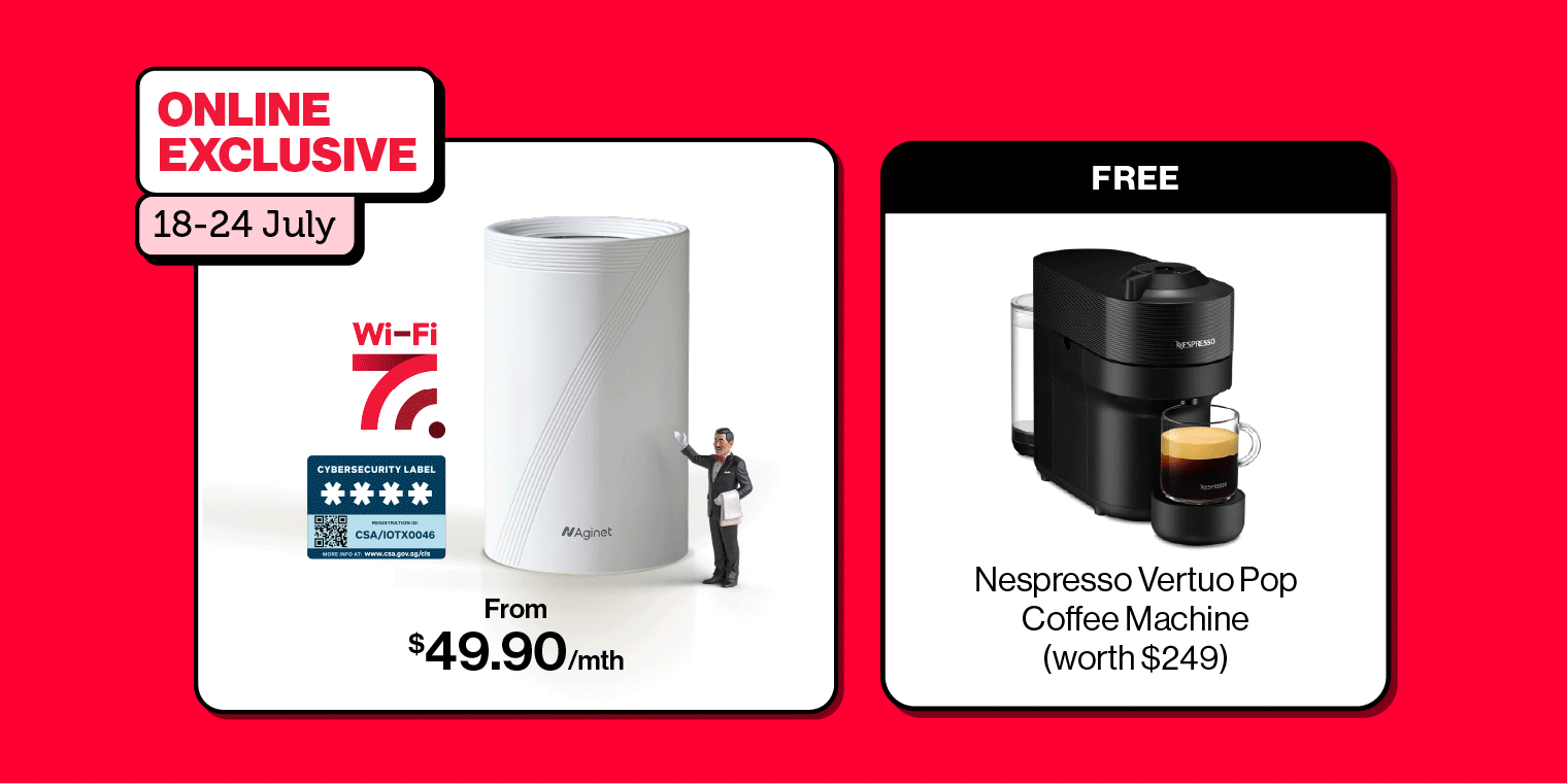 FREE Nespresso Coffee Machine with Singtel Broadband.