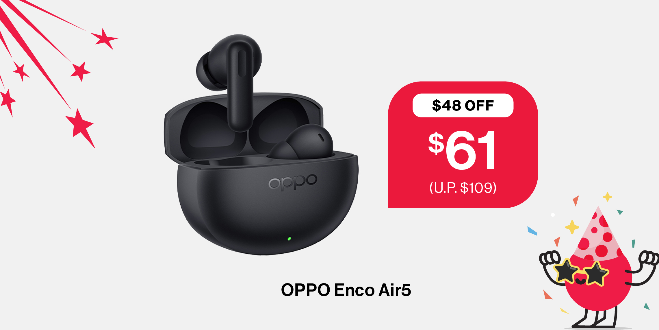 Get the OPPO Enco Air5 at $61. Only with Singtel.