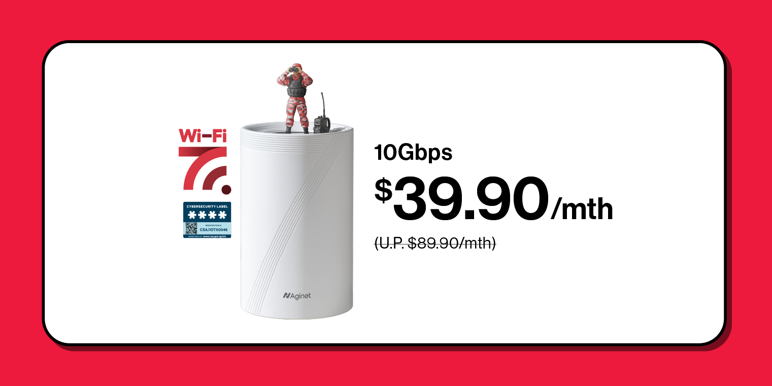 Singtel 10Gbps from $39.90/mth.