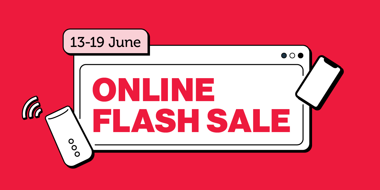 Shop Singtel's Online Flash Sale deals from 13 - 19 June 2026.
