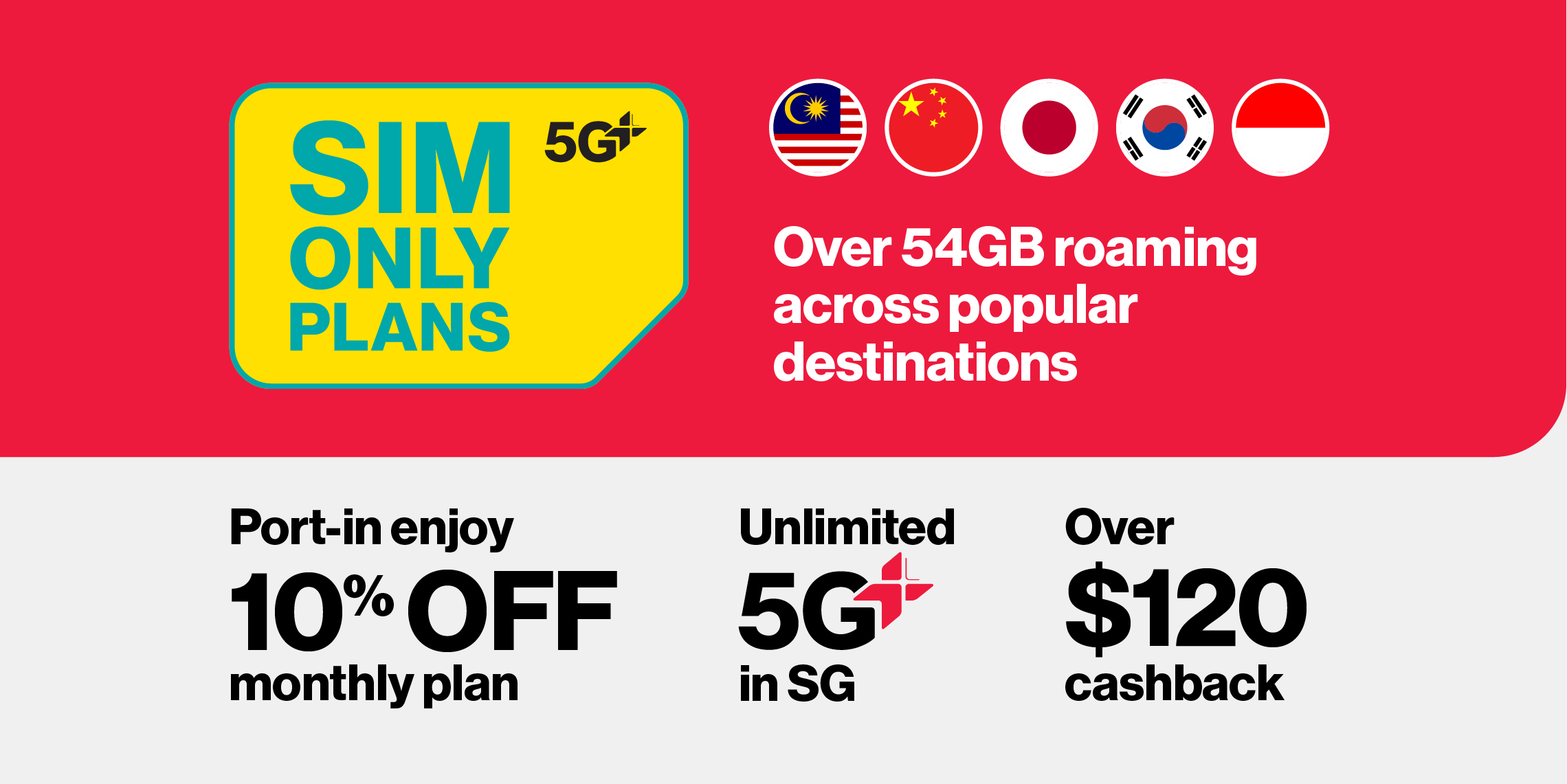 10% OFF Singtel's no-contract SIM Only plans.
