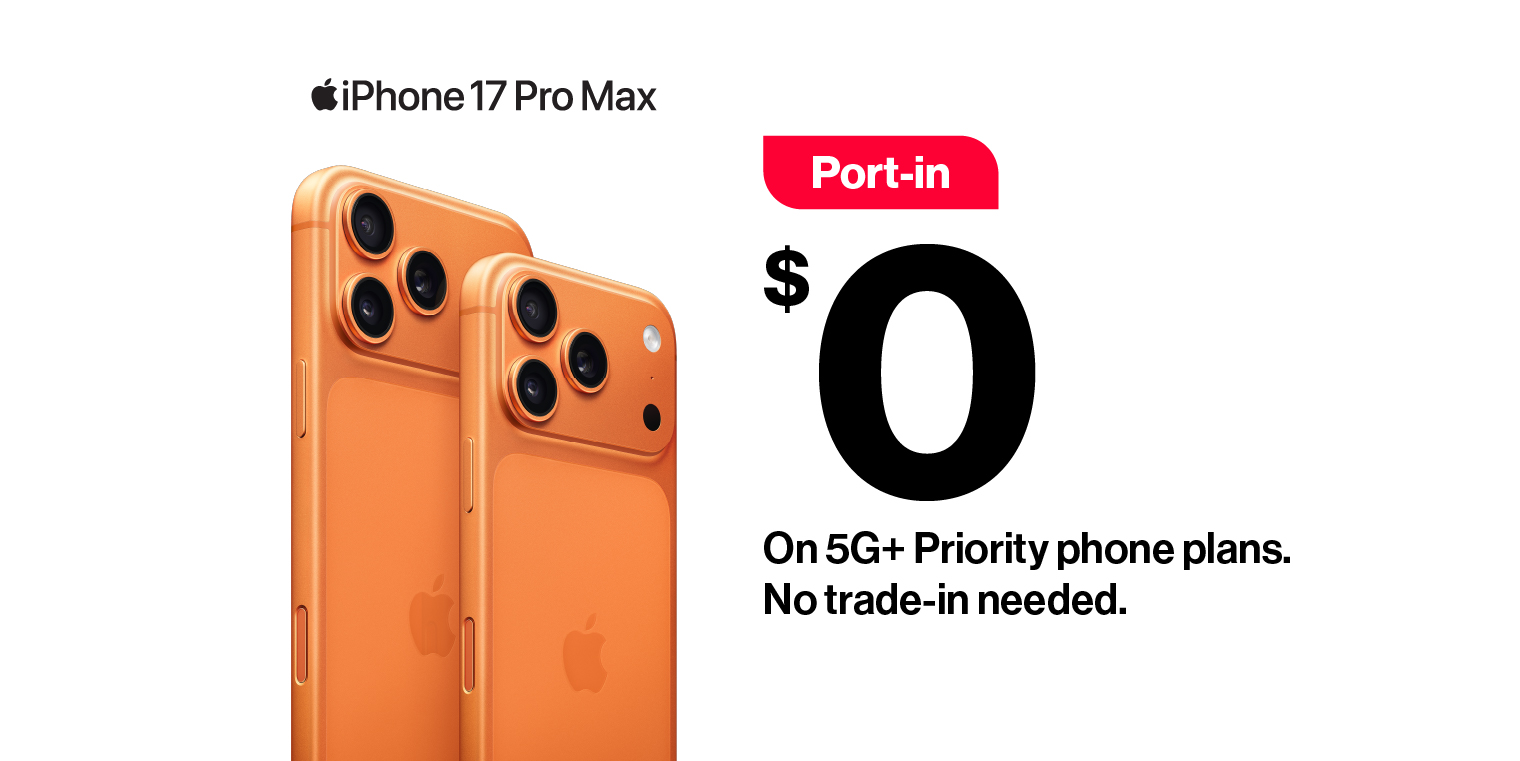 FREE iPhone 17 Pro Max with a new sign up or port-in on Singtel UNLIMITED 5G+ Priority phone plans.