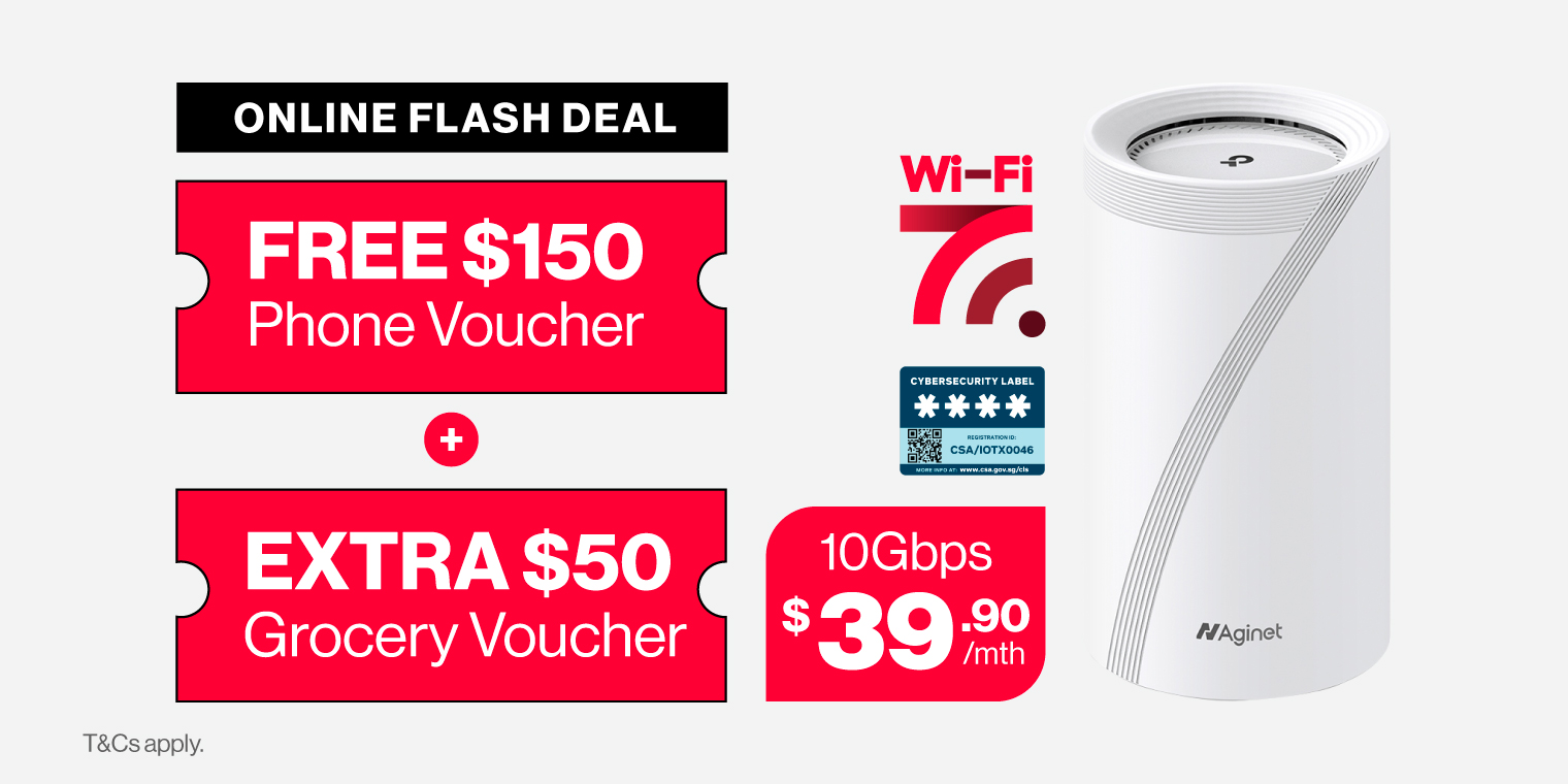 Get 50% OFF 10Gbps and EXTRA $50 Grocery Voucher.​