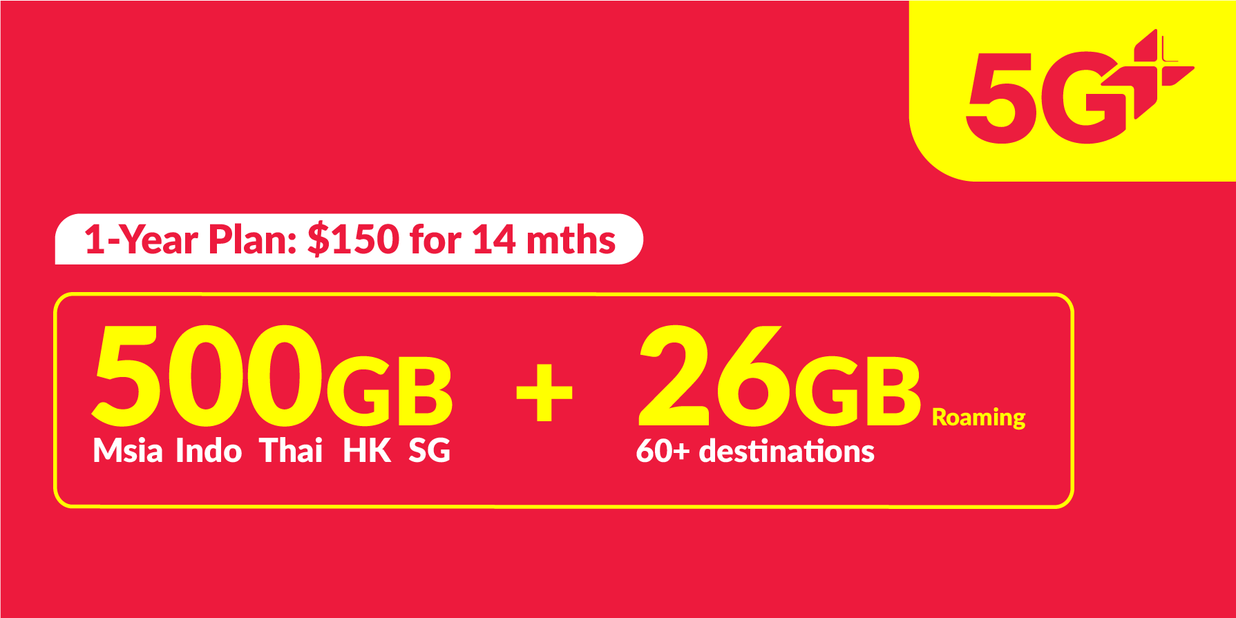 $150/1 Year Best Value for 5G+